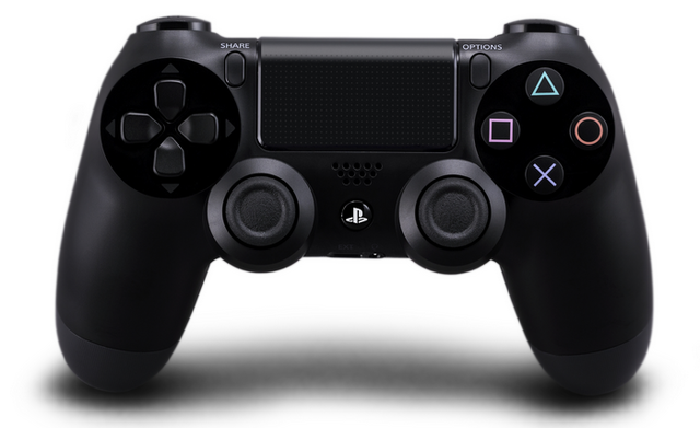 På billedet kan du se Dualshock 4 controlleren som følger med PlayStation 4.